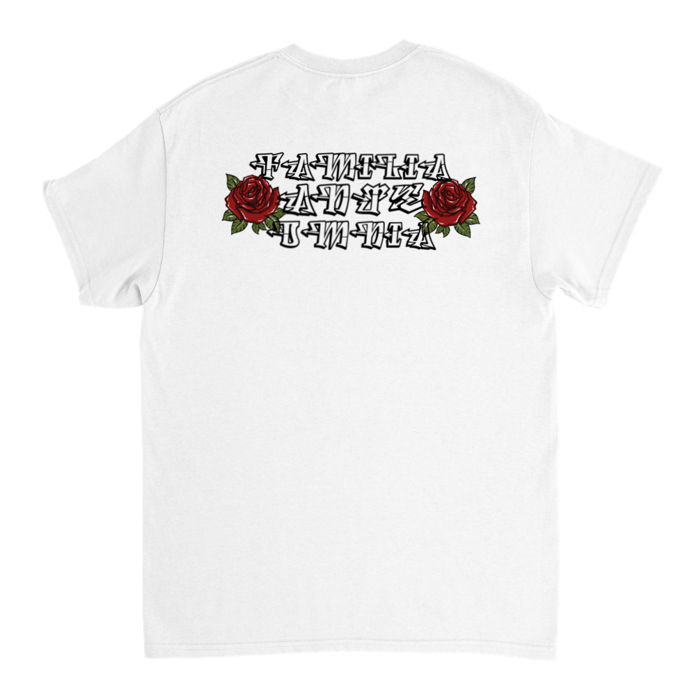 Familia ante Omnia Heavyweight Unisex Crewneck T-shirt - Tienda de barrio | Chicano | Barrio | Callejero - DelBarrio_store