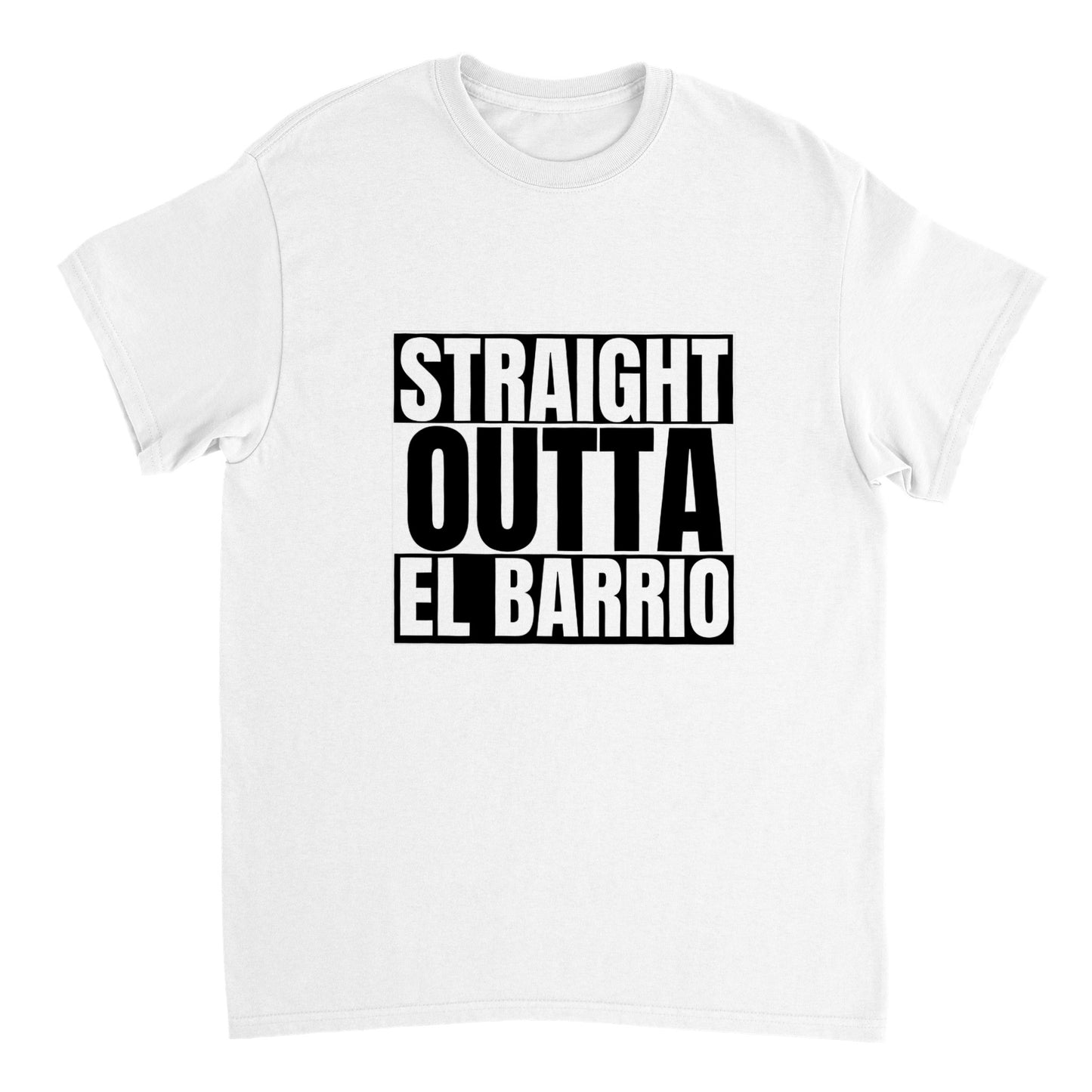 Straight Outta El Barrio #2 Heavyweight Unisex Crewneck T-shirt - Tienda de barrio | Chicano | Barrio | Callejero - DelBarrio_store