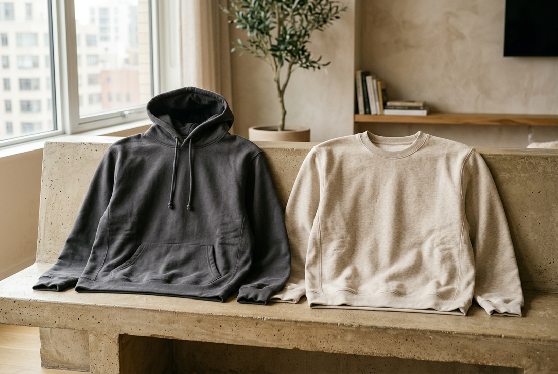 Sudadera con capucha o cuello redondo: cuál elegir