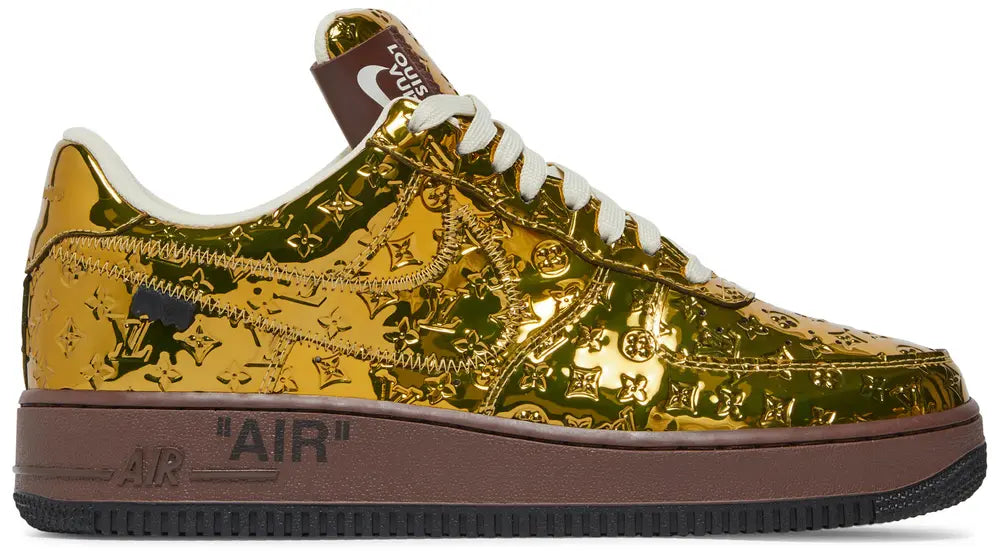 Louis Vuitton Air Force 1 Metallic Gold