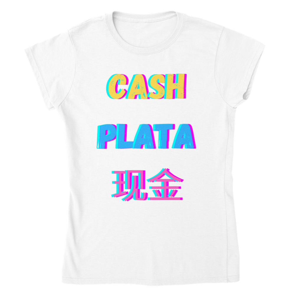 Cash Classic Womens Crewneck T-shirt - Tienda de barrio | Chicano | Barrio | Callejero - DelBarrio_store