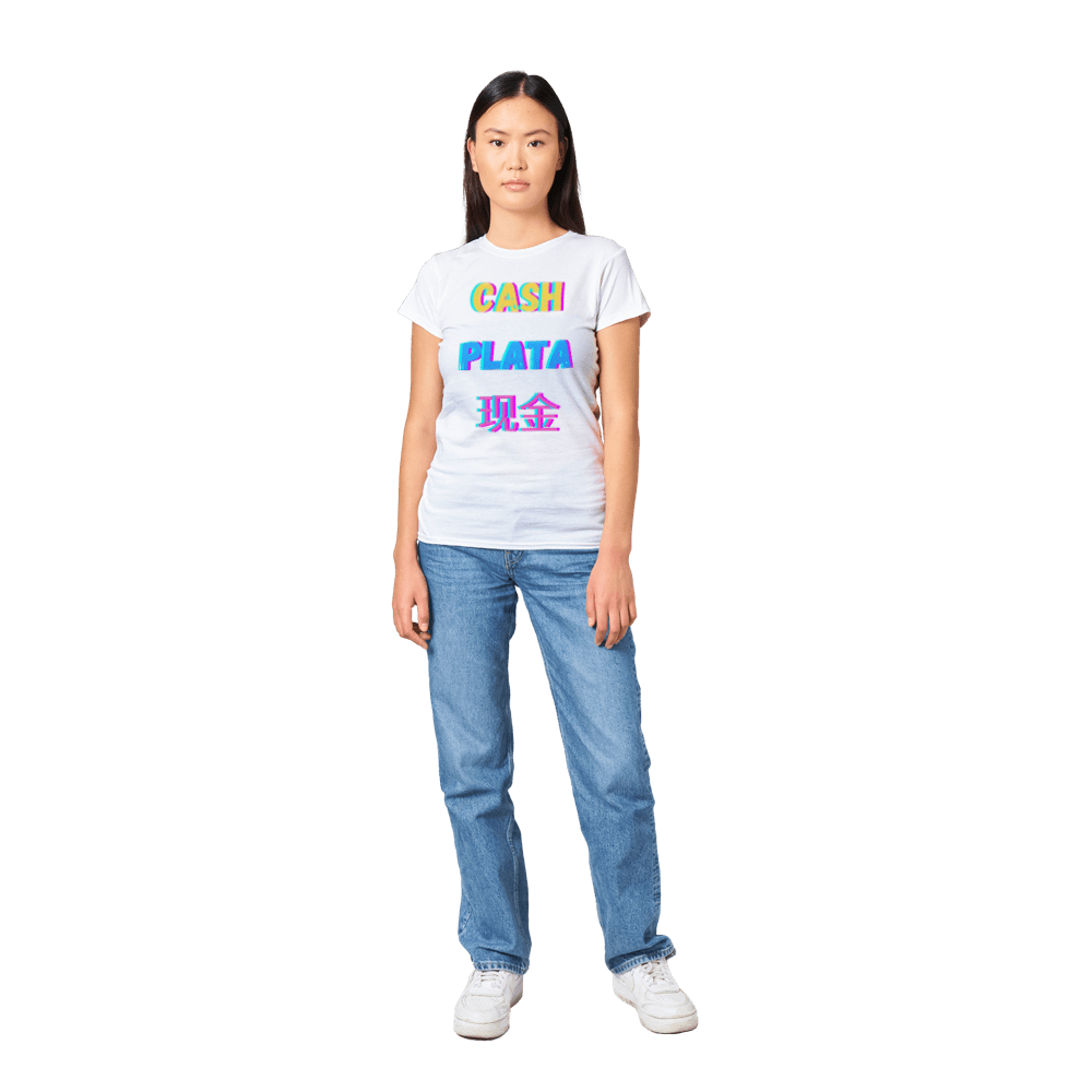 Cash Classic Womens Crewneck T-shirt - Tienda de barrio | Chicano | Barrio | Callejero - DelBarrio_store