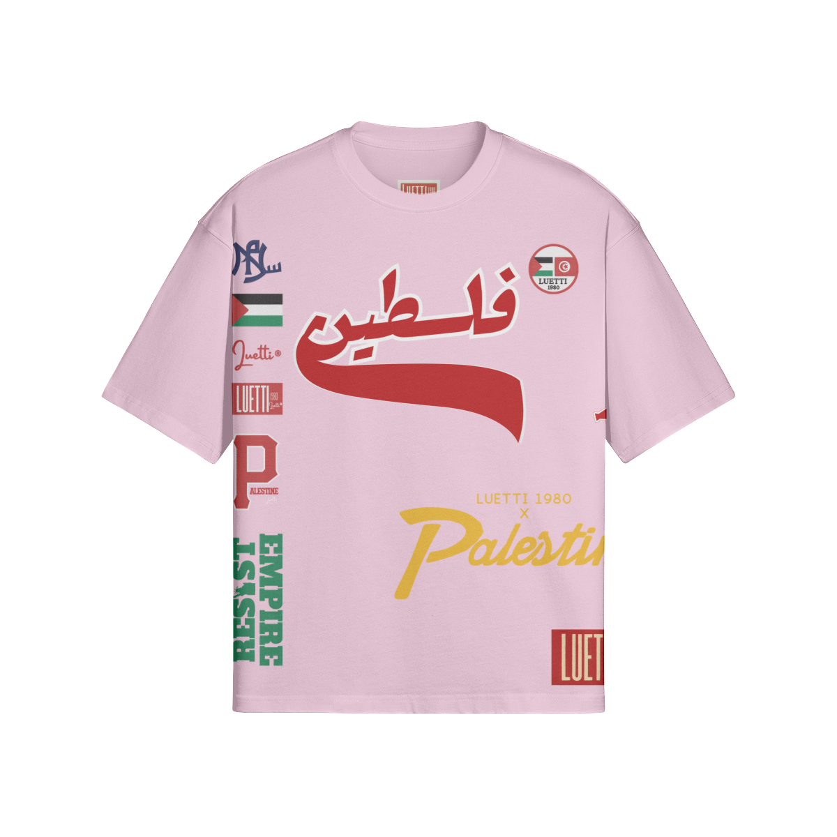 Palestine Collegiate Embroidered and Printed Premium Boxy Tee