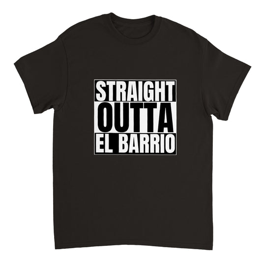 Straight Outta El Barrio #2 Heavyweight Unisex Crewneck T-shirt - Tienda de barrio | Chicano | Barrio | Callejero - DelBarrio_store