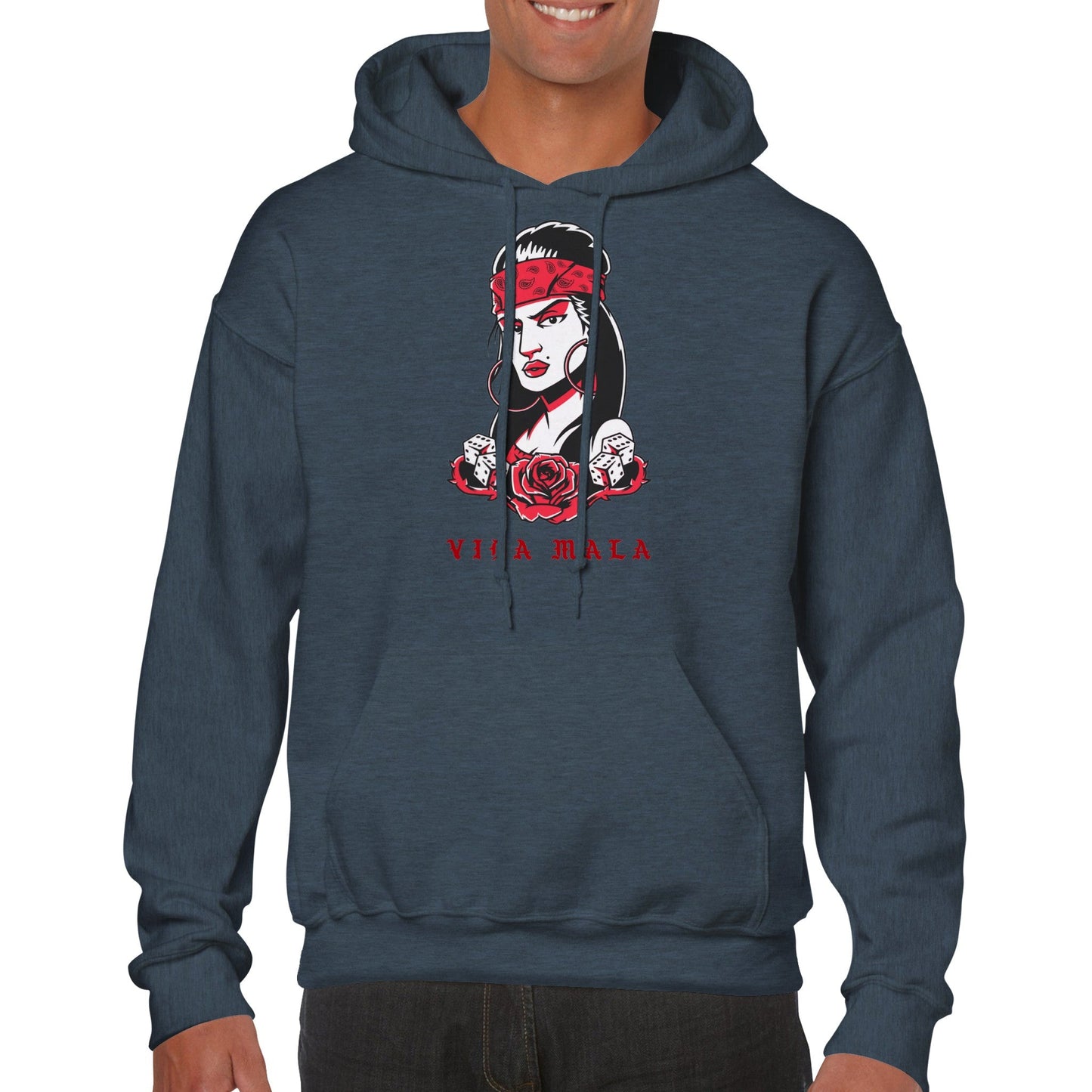 Vida Mala Classic Unisex Pullover Hoodie - Tienda de barrio | Chicano | Barrio | Callejero - DelBarrio_store