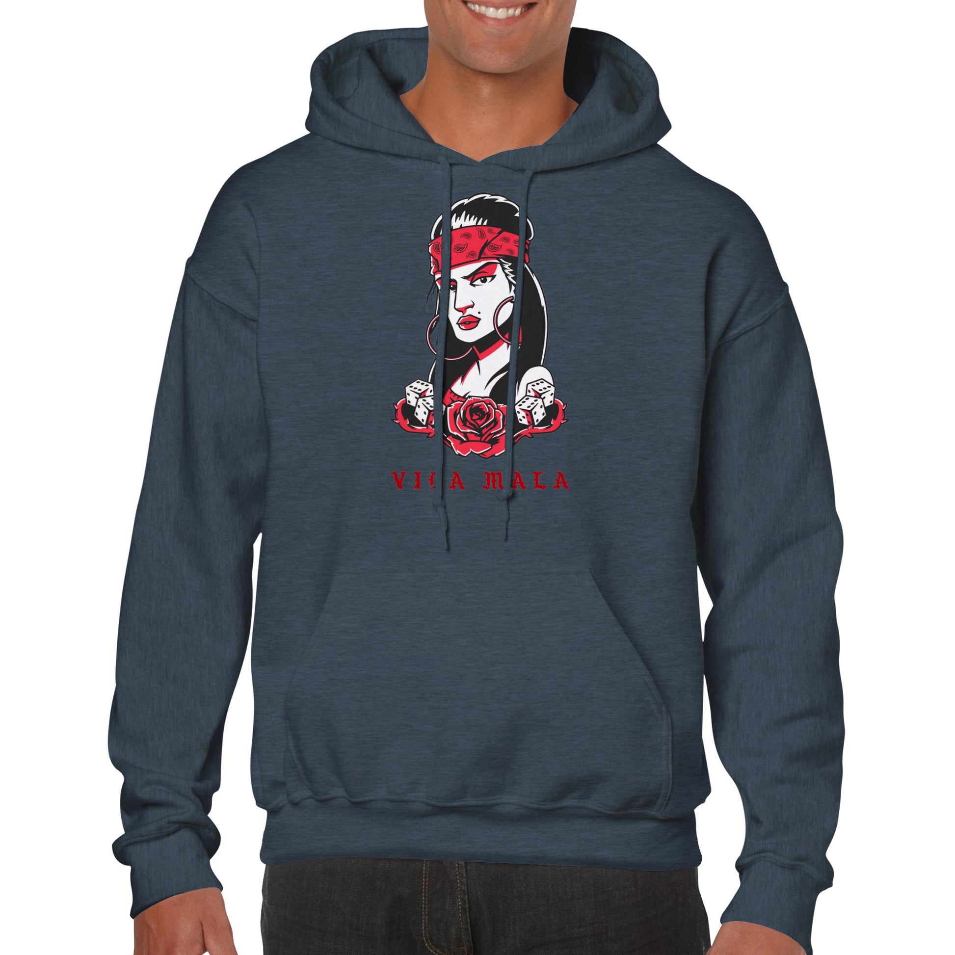 Vida Mala Classic Unisex Pullover Hoodie - Tienda de barrio | Chicano | Barrio | Callejero - DelBarrio_store